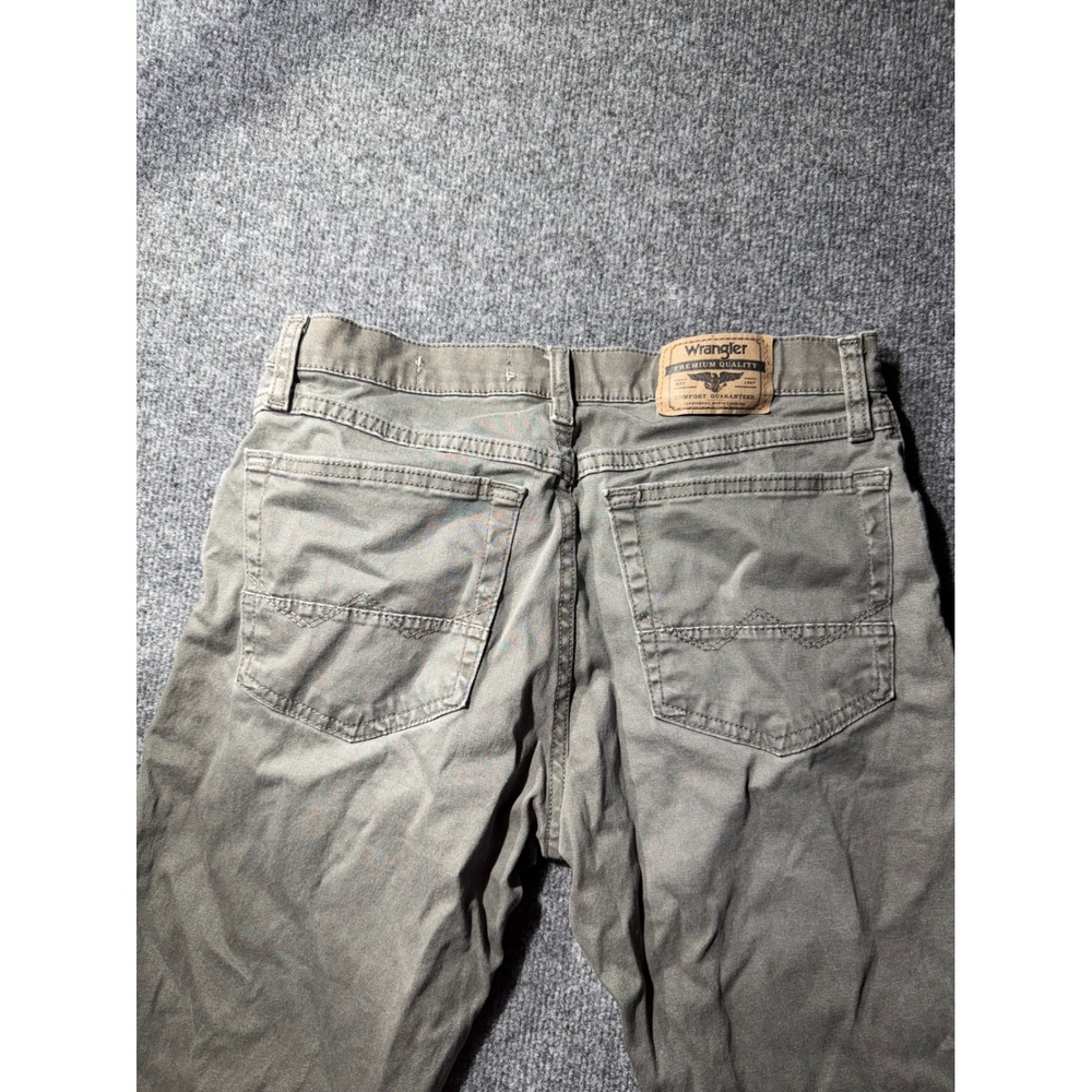 Wrangler Straight Fit Pants Mens 29x30 Gray Green Excellent Stretch Casual - Picture 8 of 10